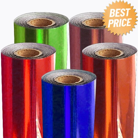 5 Rolls - Shiny Red/ Green/ Blue/ Copper/ Orange - 1 INCH - 304mm 100M